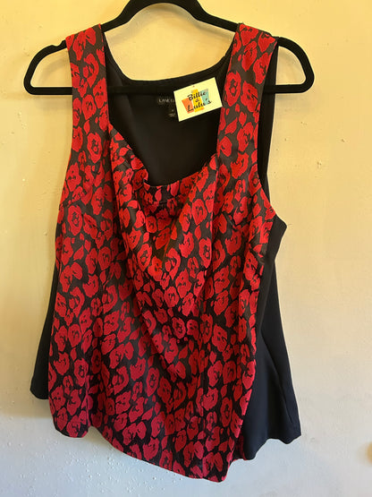Lane Bryant Red black dress tank