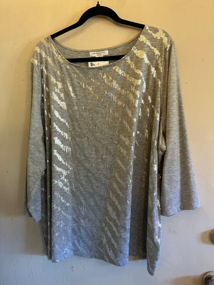 Liz Claiborne Grey sequin 3/4 sleeves