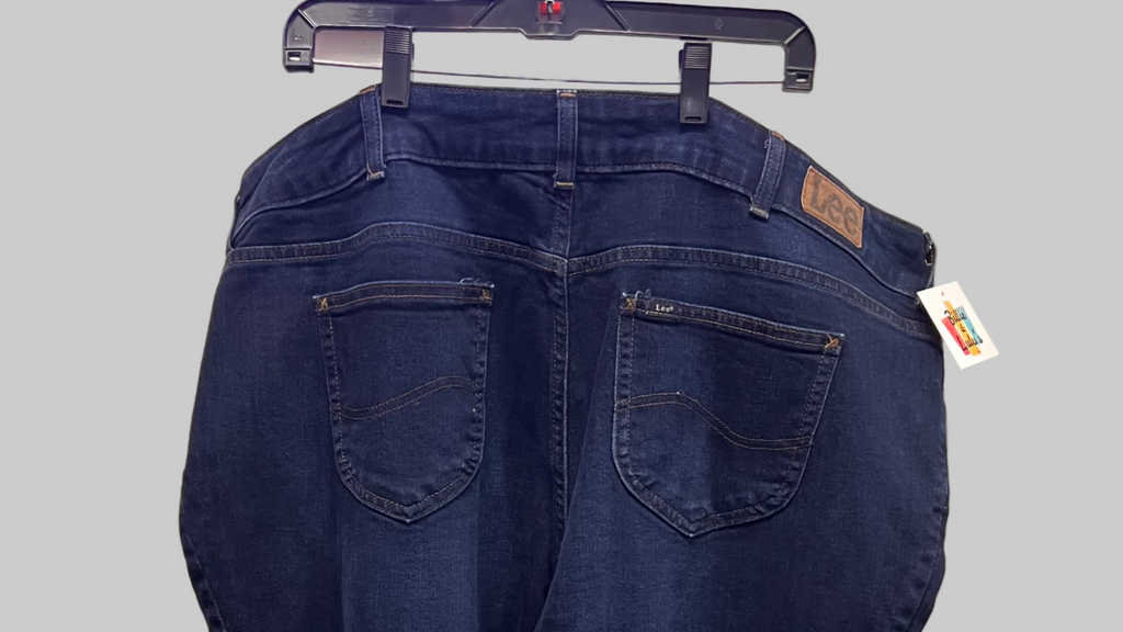 Lee Regular Fit Straight Leg Mid Rise Dark Wash Jeans