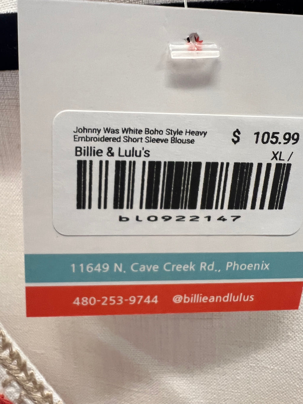 Johnny Was White Boho Style Heavy Embroidered Short Sleeve Blouse