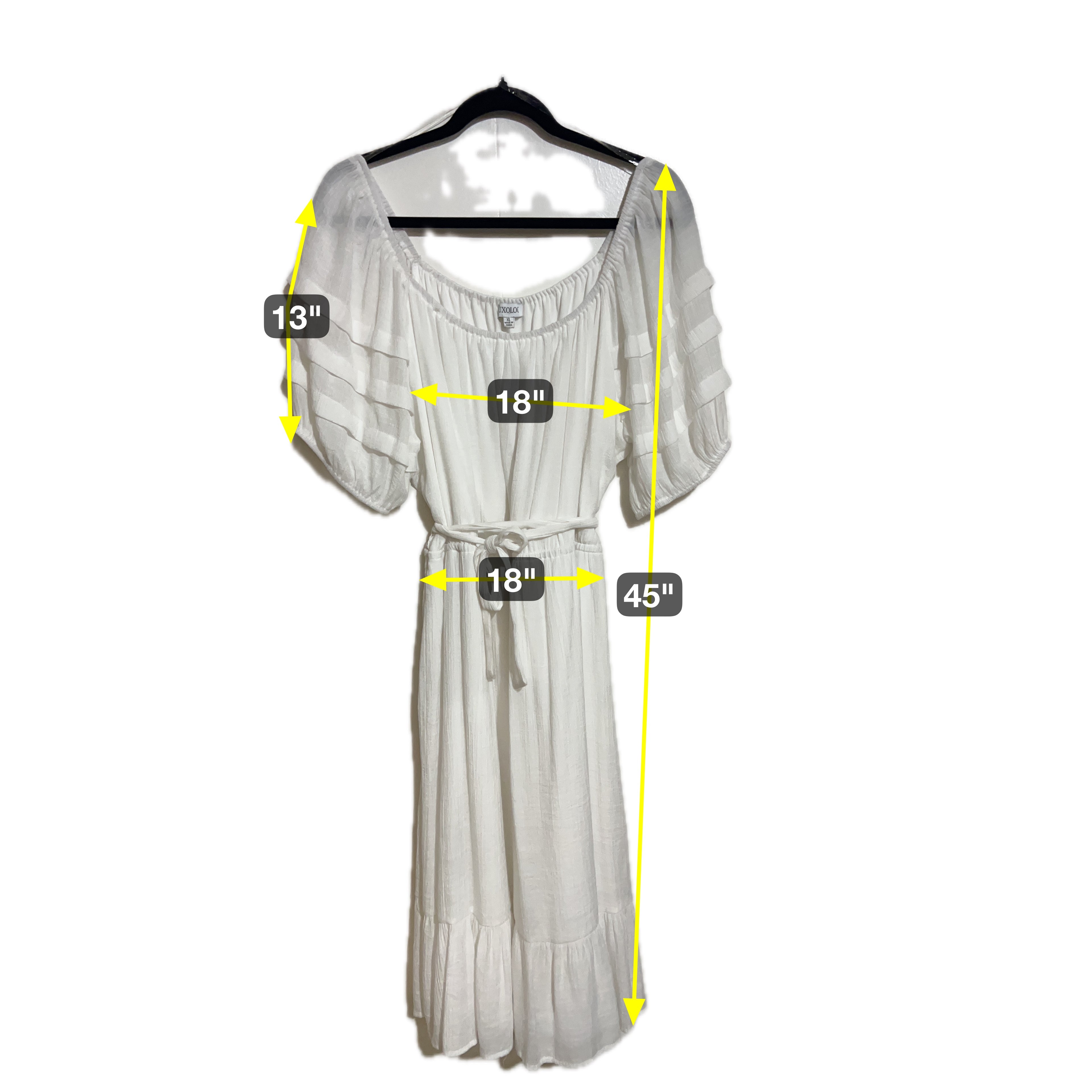 Luxology White Linen "Boho" Style Dress