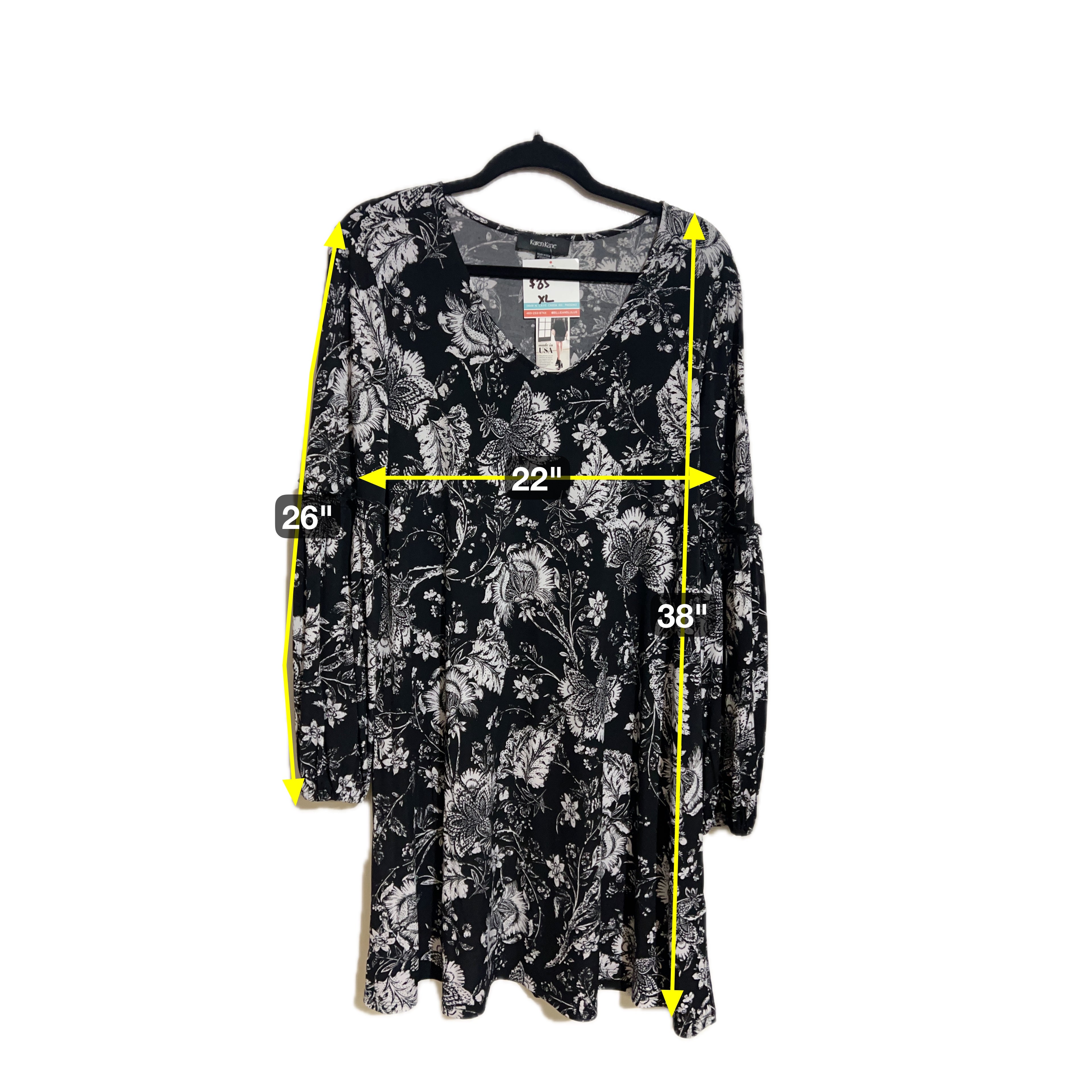 Karen Kane Cherry Blossom Smocked Sleeve Dress