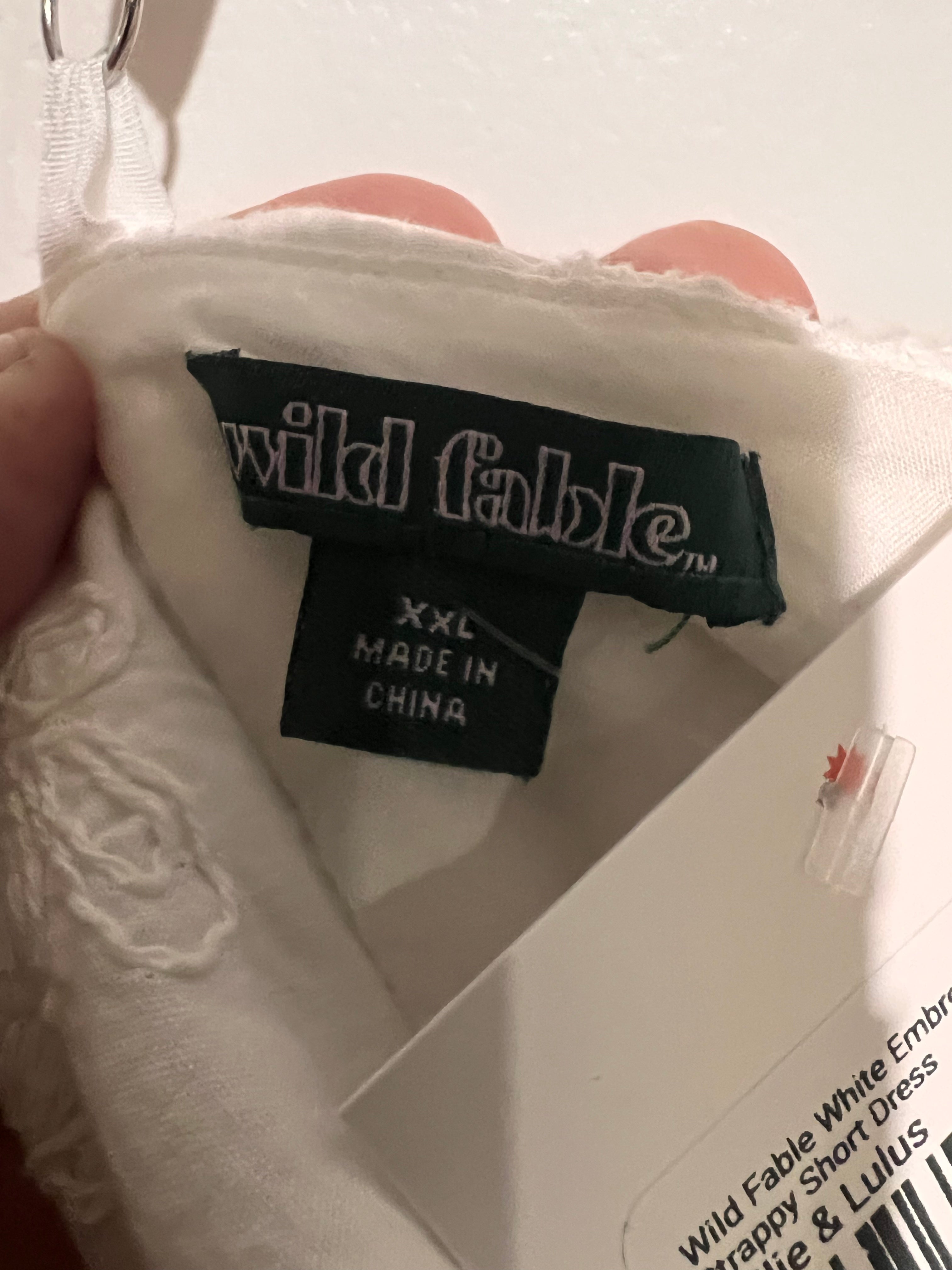 Wild Fable White Embroidered Strappy Short Dress