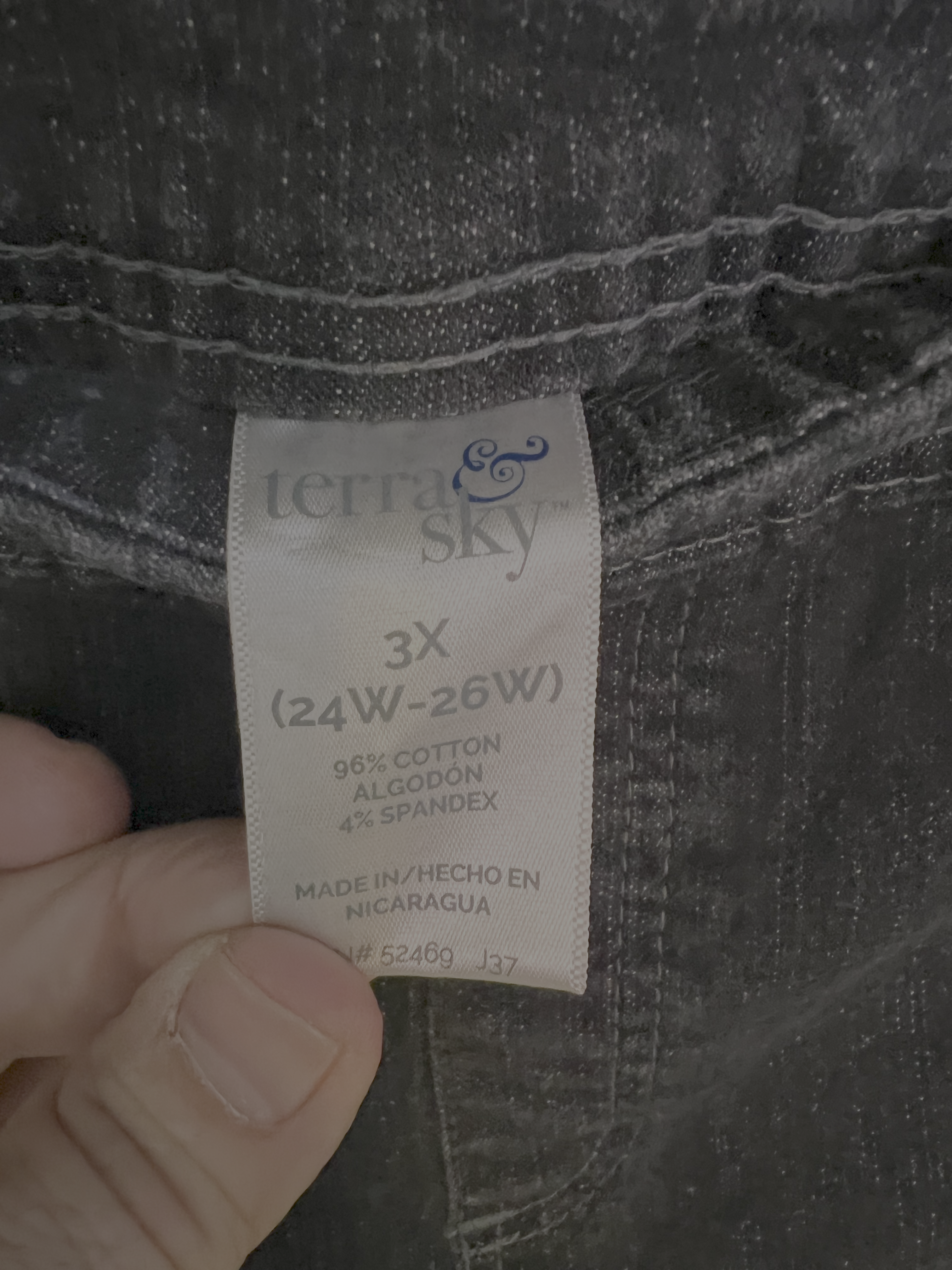 Terra & Sky Black Stone Wash Two Pocket Jean Shorts