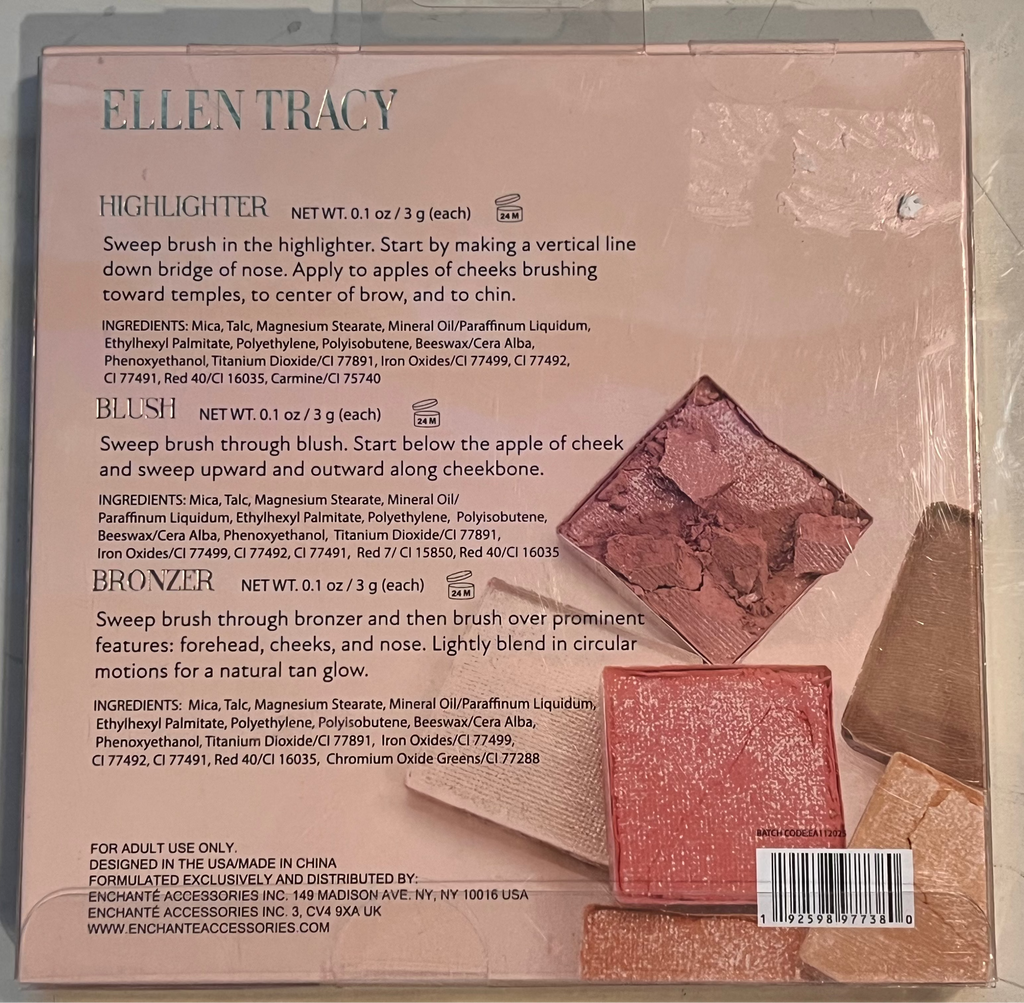 NWOT Ellen Tracy Highlight Blush Contour