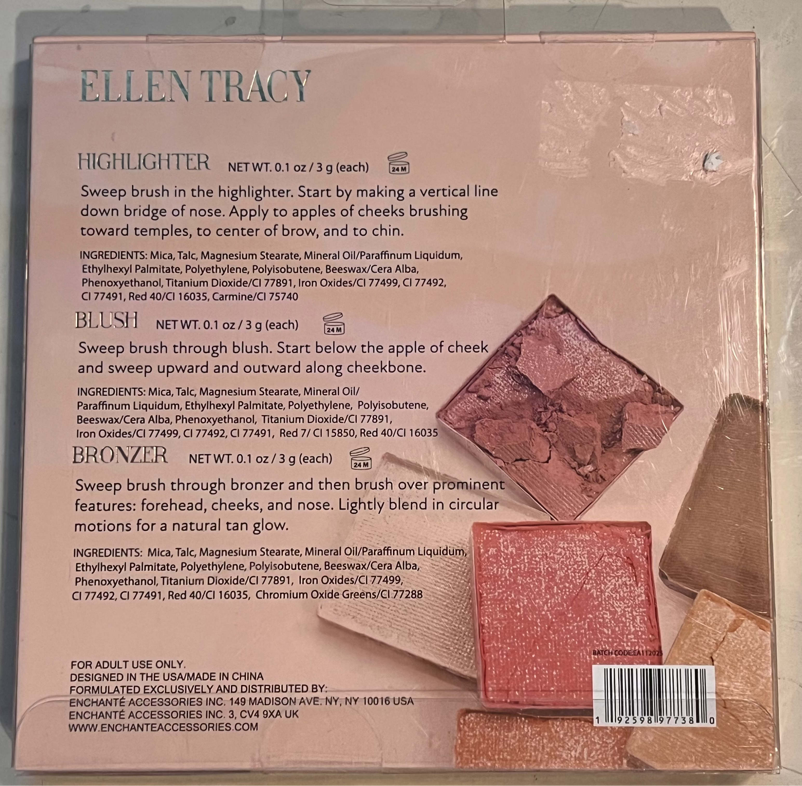 NWOT Ellen Tracy Highlight Blush Contour