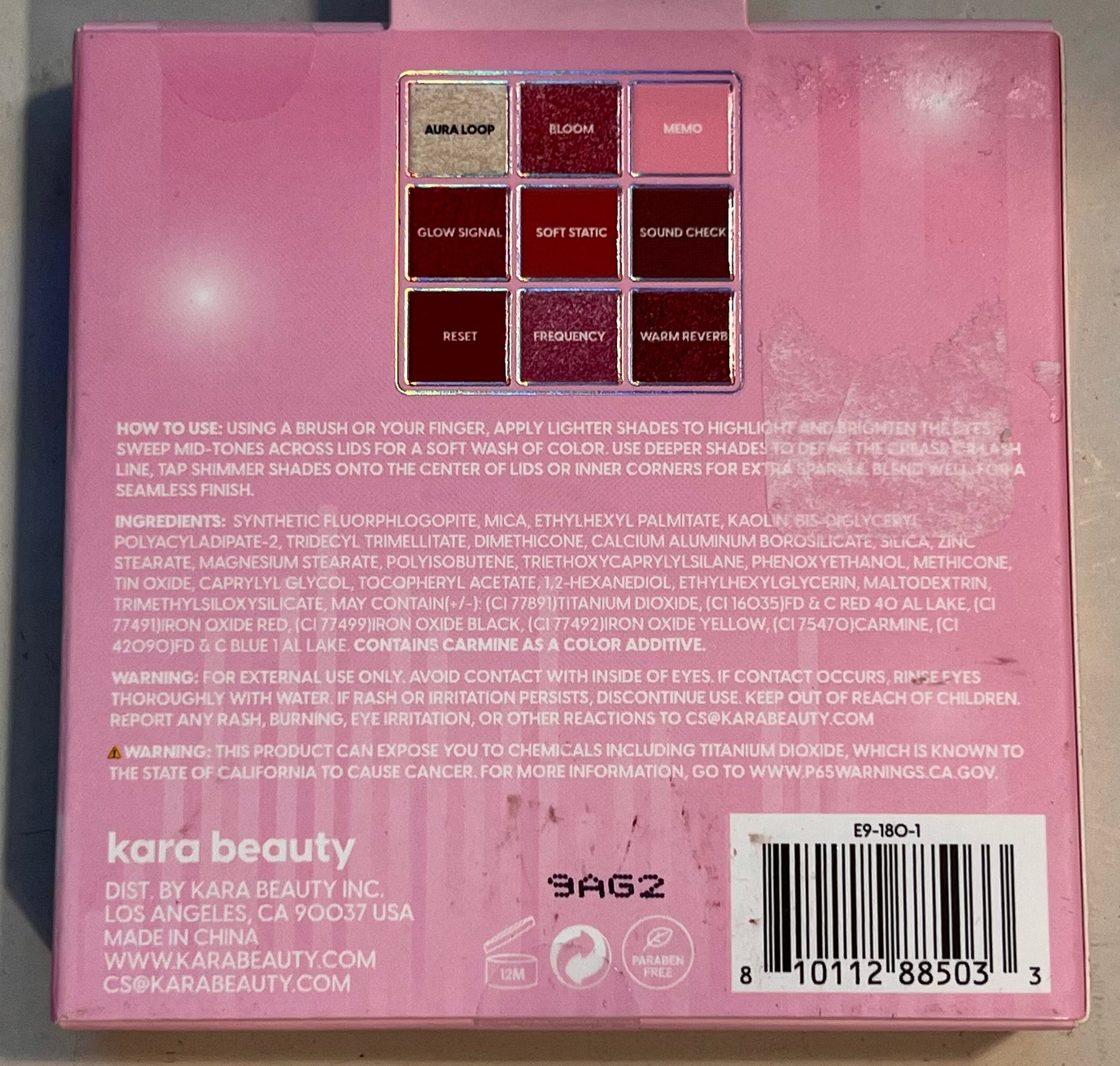 NWOT Kara Beauty Pink Noise Eyeshadow Palette