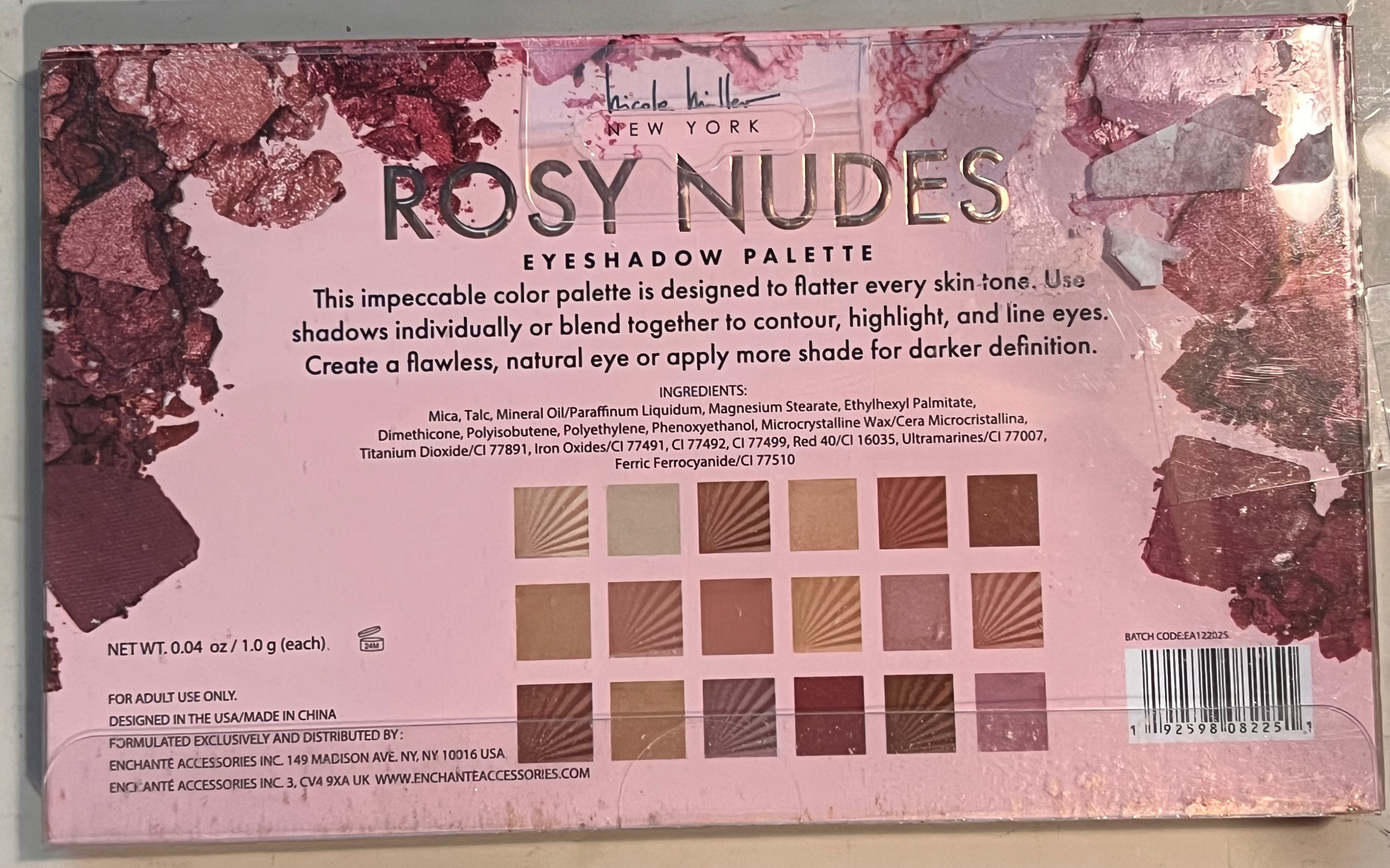 NWOT Nicole Miller New York Rosy Nudes Eyeshadow Palette