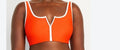 NWT Old Navy Zip Front Top Coral TRO Swim Top