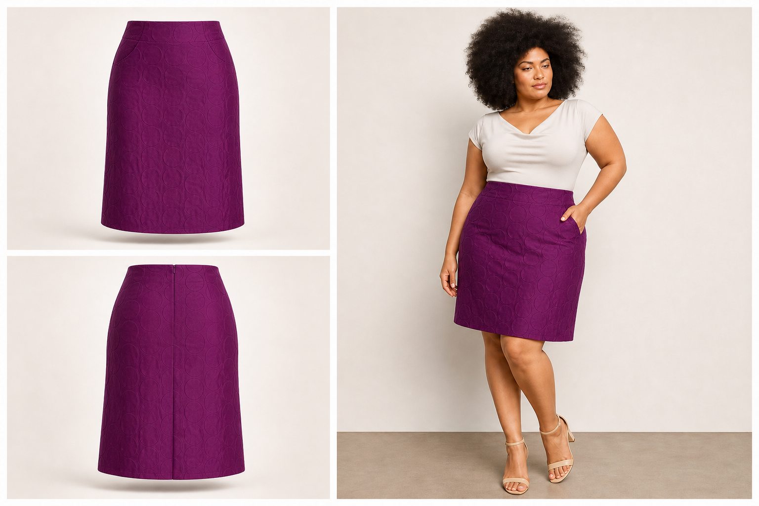 Ann Taylor Purple Patterned Pleated Midi Skirt