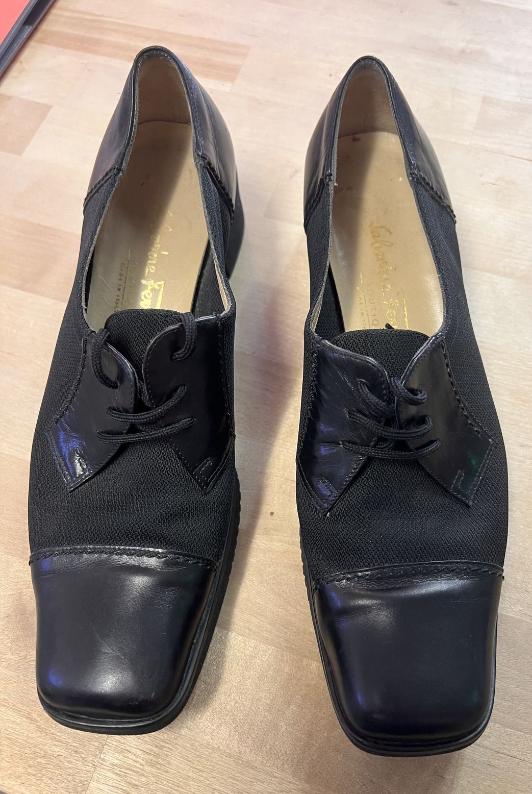 Salvatore Ferragamo Italian Lace Up "Mary Jane" Shoes