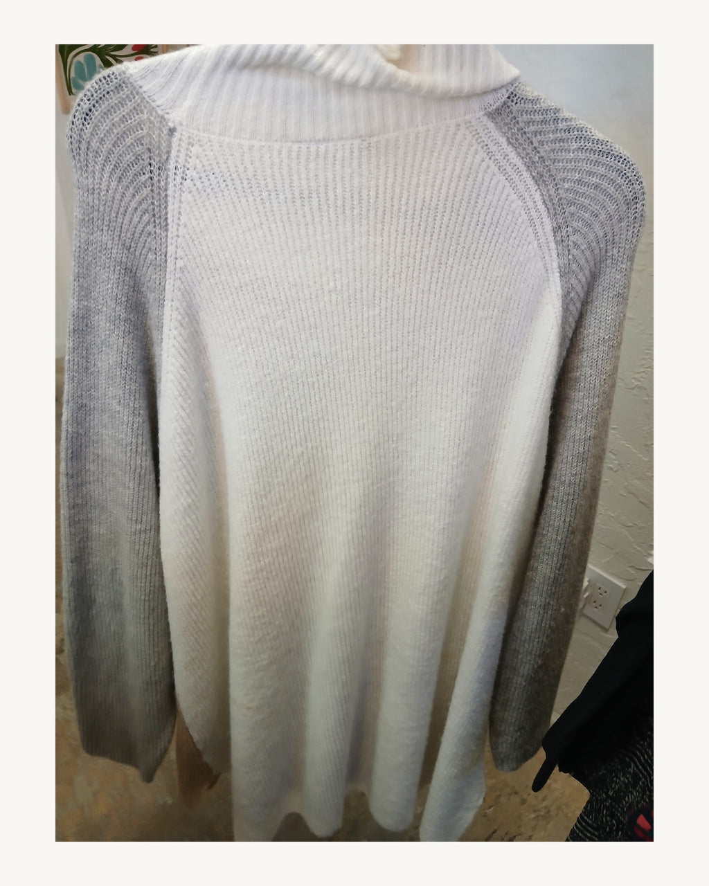 Lane Bryant Tan Grey Cream turtleneck