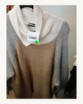 Lane Bryant Tan Grey Cream turtleneck