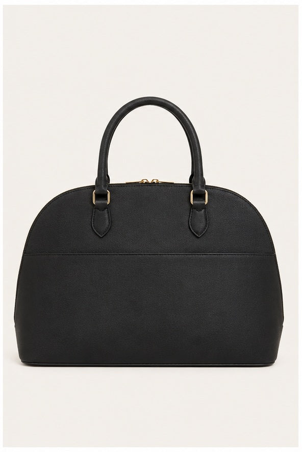 Anne Klein Black Rounded Large Handbag with Shoulder Strap