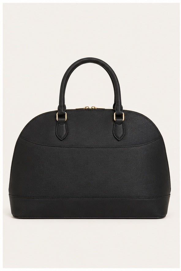 Anne Klein Black Rounded Large Handbag with Shoulder Strap