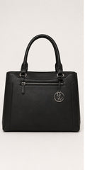 Nine West Black Leather 2 Main Pocket Purse with Handles and Strap