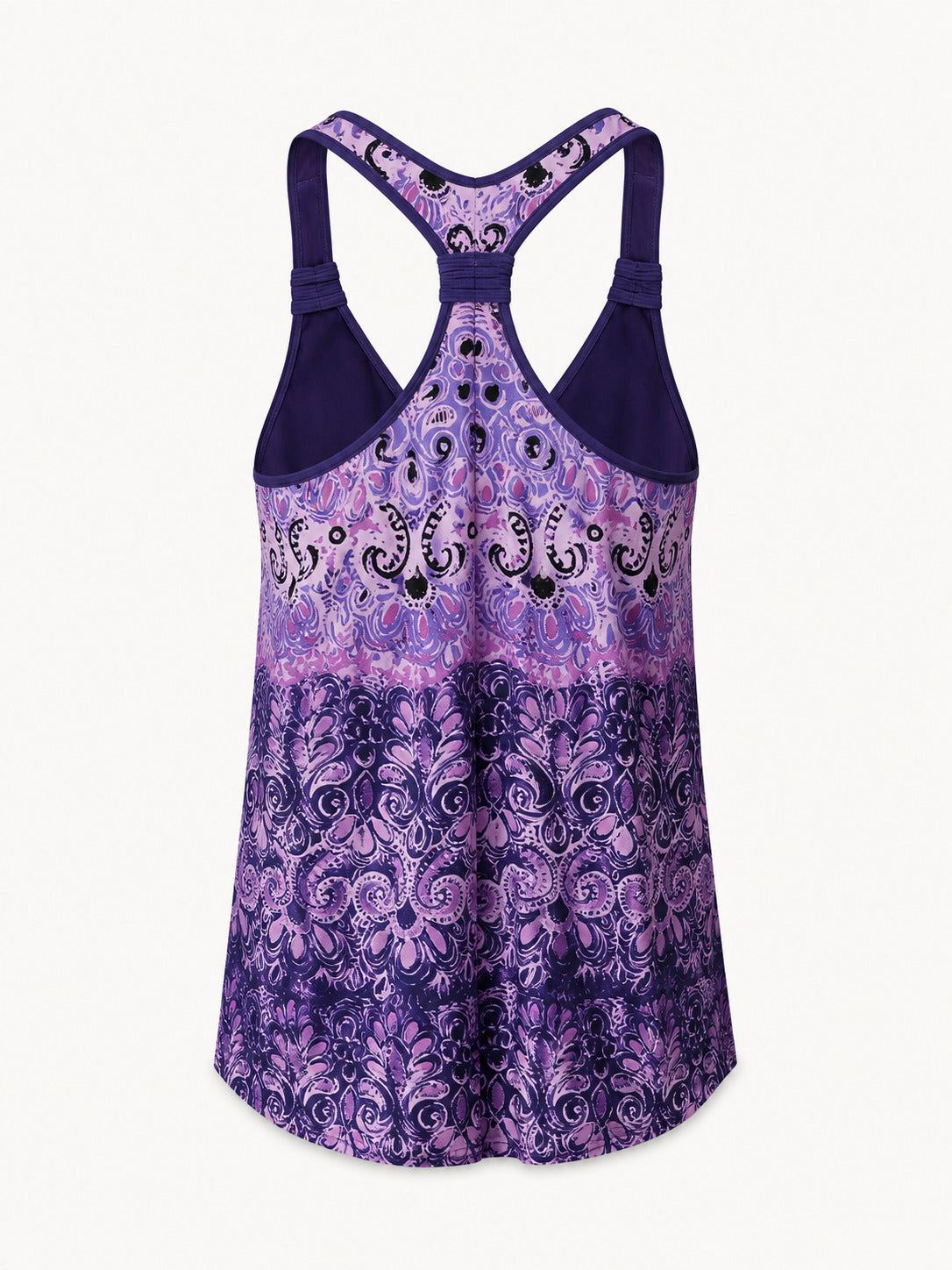 Purple Paisley Tank w/ Built in Bra Active Wear