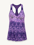 Purple Paisley Tank w/ Built in Bra Active Wear