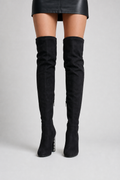 Carol Conrad Black Above the Knee Silver Chunky Heal Boot