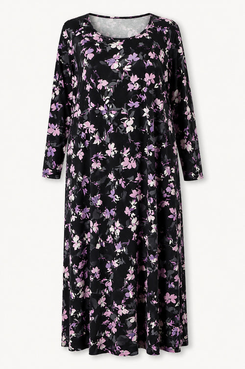 Catherines Black Hawaiian Style Cross Front Dress