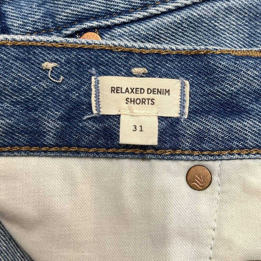 Madewell (31) Relaxed Denim Shorts High Rise Cut Off Raw Hem Distressed