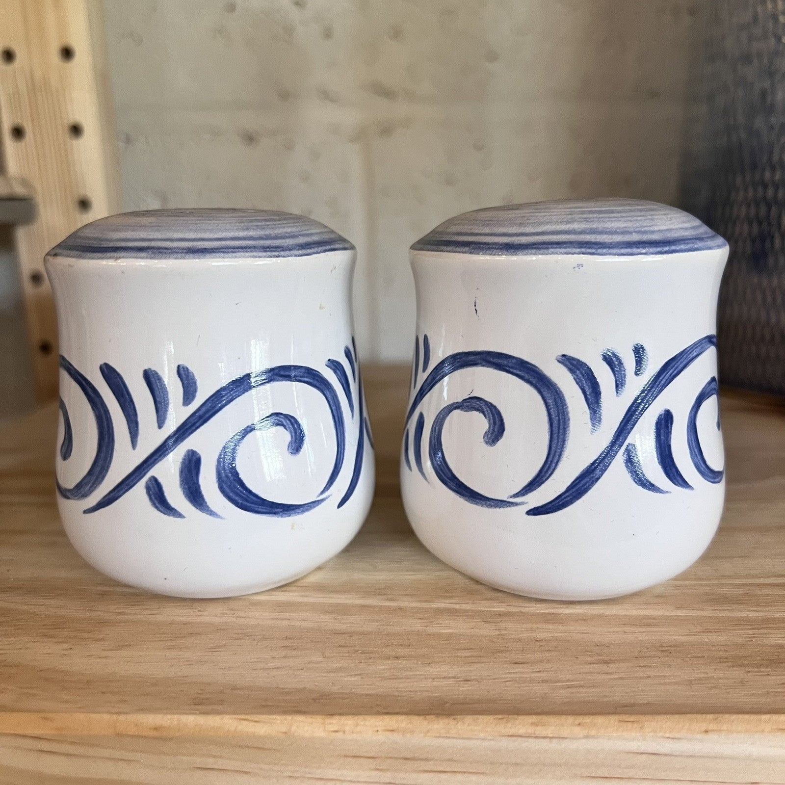 Oceanview (Corelle) by Corning Salt & Pepper Shakers Blue & White Vintage