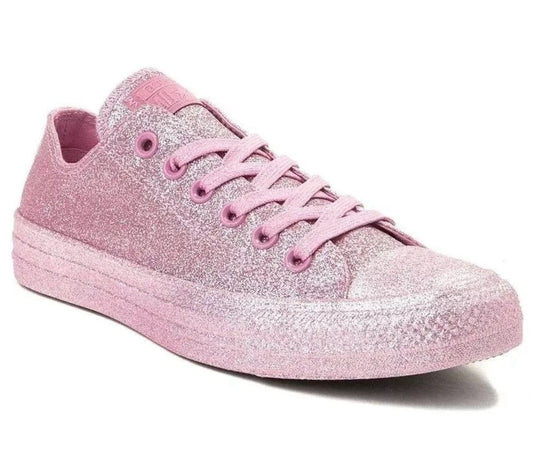Converse (12 Women) Chuck Taylor All Star Pink Glitter Shoes Low Metallic CTAS