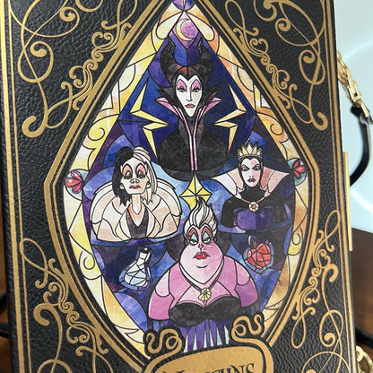 Disney Villains Loungefly Book Clutch Shoulder Bag Crossbody Purse